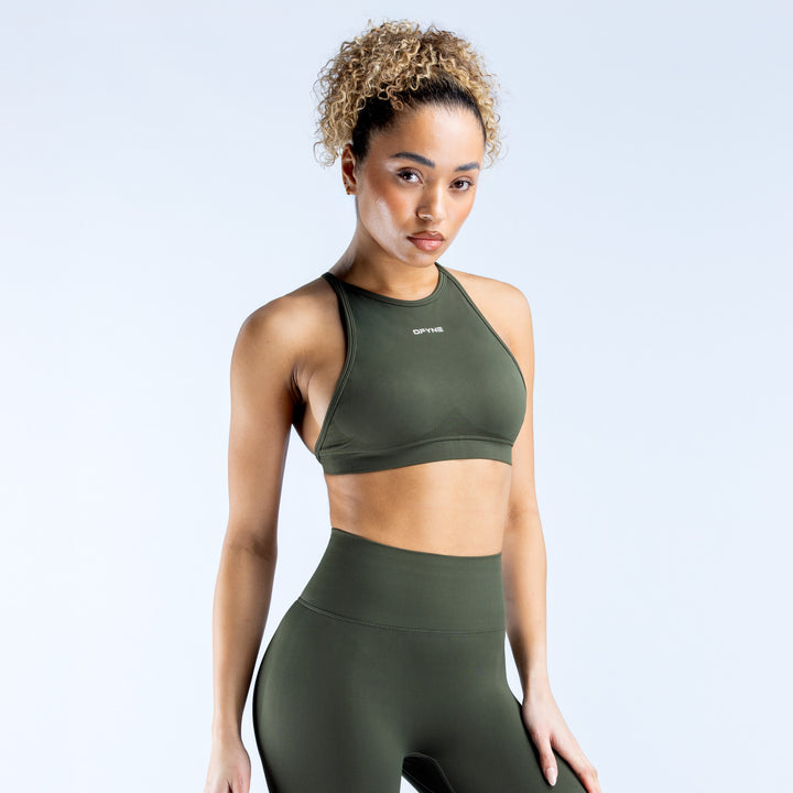 Dynamic High Neck Backless Sports Bra